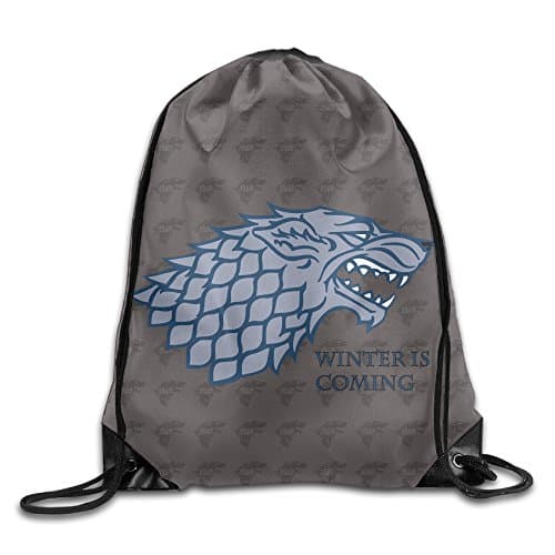 Winter Is Coming Game Of Thrones White Drawstring Backpack Bag