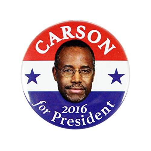 2016 DR. BEN CARSON for PRESIDENT CAMPAIGN BUTTON, 2.25" bcds