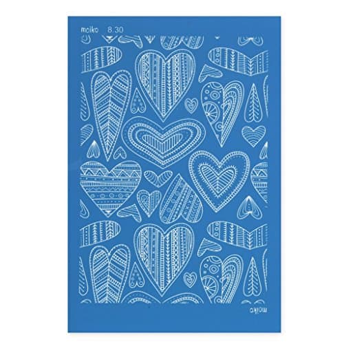 Moiko Silk Screen for Polymer Clay 74x105 mm - Heart pattern 8.30