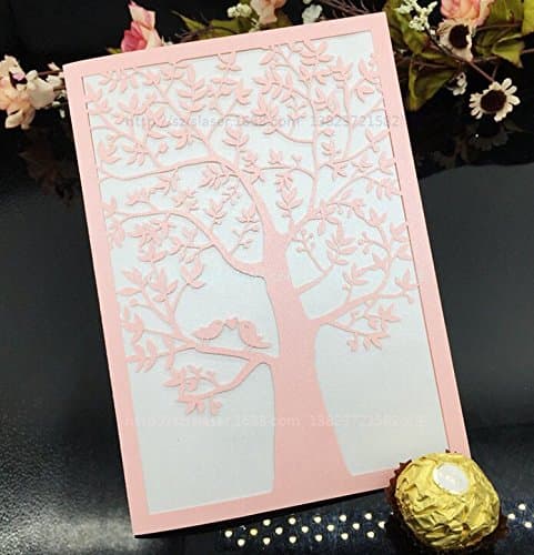 10pcs Romantic Wedding Party Invitation Card Envelope Delicate Carved Pattern (Q66, Ivory)