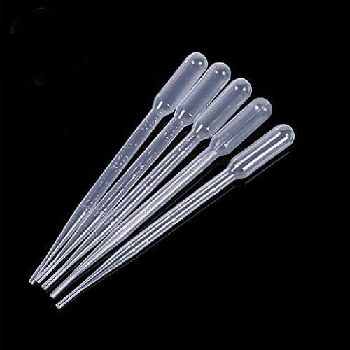 katito White 3ML Disposable Plastic Eye Dropper Set Transfer Graduated Pipettes (50 PCS)