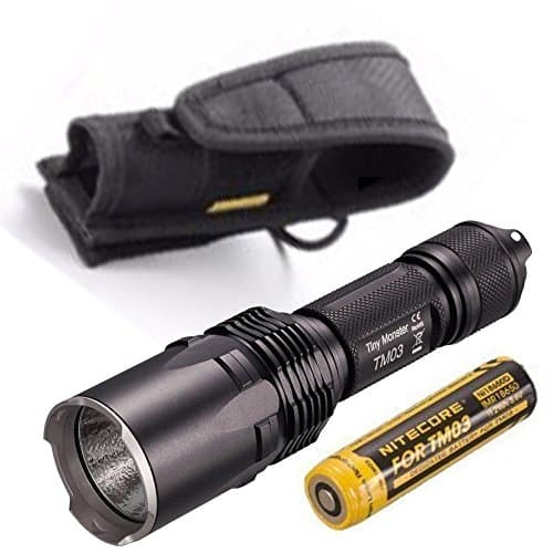 Nitecore TM03 2800 Lumen CREE LED Tiny Monster Flashlight/Searchlight with 18650 rechargeabe battery , holster,O-ring