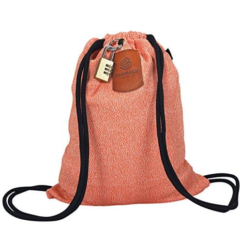 Theft-Resistant Anti-Slash Drawstring Backpack With Lockable Theft-Proof Design Waterproof Inner Pocket For Home Gym Travel Storage Use Subpack (Red)