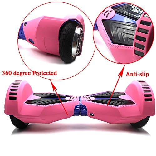 Eoozon Hoverboard Silicone Case Scratch Protector Wrap Rubber Cover for 8 Inch Classic 2 Wheels Balance Scooter (Pink)