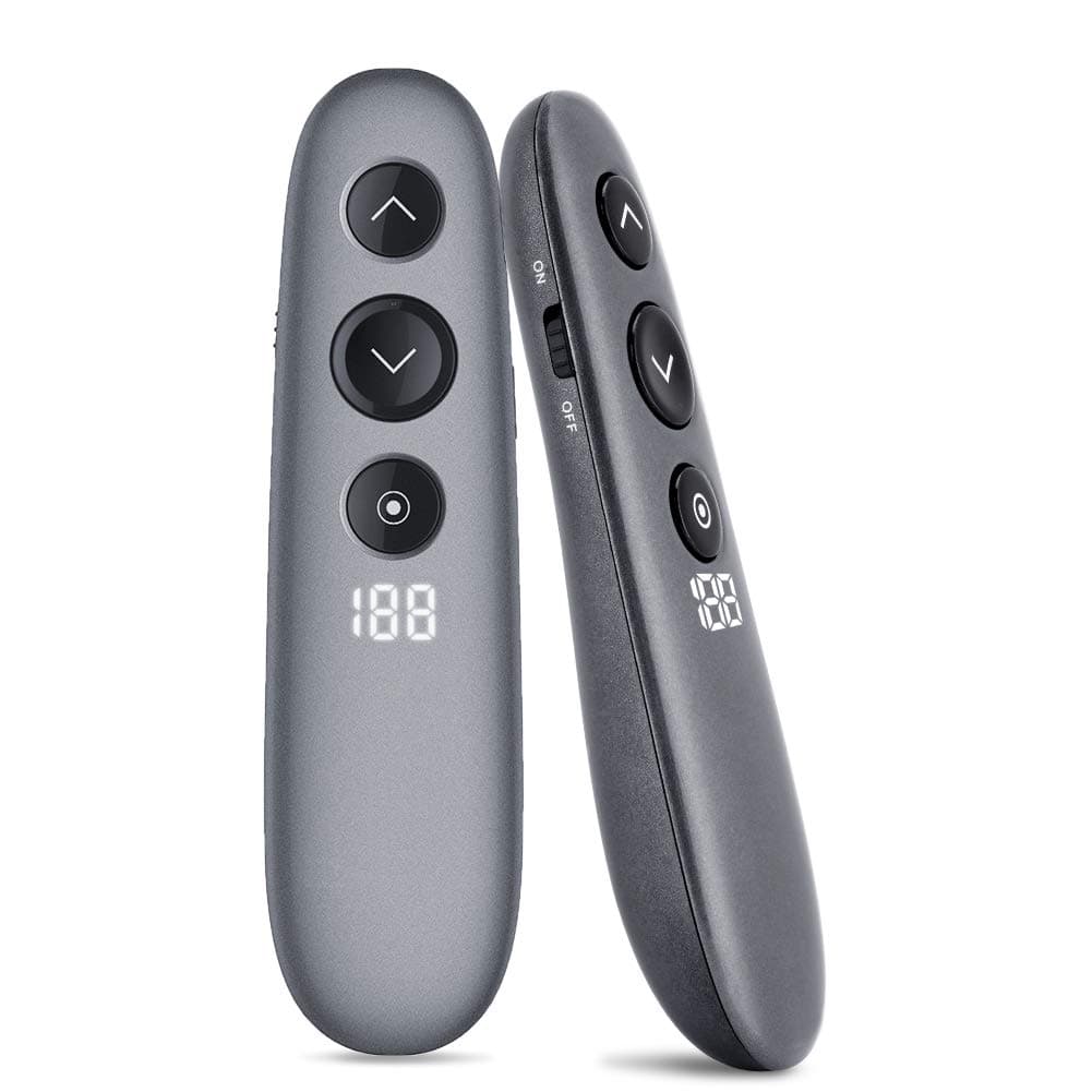 Presentation Clicker, Wireless Presenter 2.4GHz USB Remote Advanced Digital Pointer Highlight Magnify, Professional Presentation Remote for PowerPoint TV Projector, Quick Charging, Plug and Play