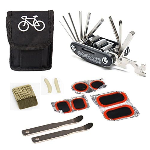 Bike Repair Tool, Thksgod 16 in 1 Multi-Function Bicycle Mechanic Repair &amp; Maintenance Tool Kit with Portable and Compact Screwdriver Nut Driver Patch Kit