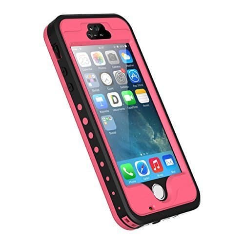iPhone 5 5S Waterproof Case, LYNXTECH Ultra-thin Underwater Dust-proof Snow-proof Shock-proof Waterproof Case for iPhone 5 5S SE (Pink)