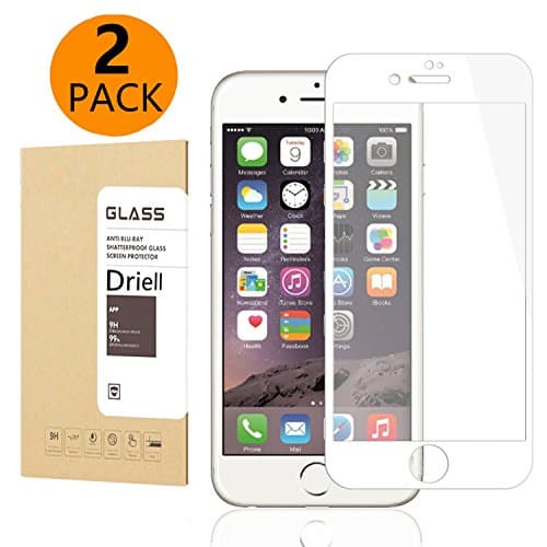 iPhone 7 Plus Screen Protector Filmmy Full Coverage Tempered Glass Screen Protector Film Edge to Edge Protection for Apple iPhone 7 Plus 5.5 Inch,White(2 Pack)