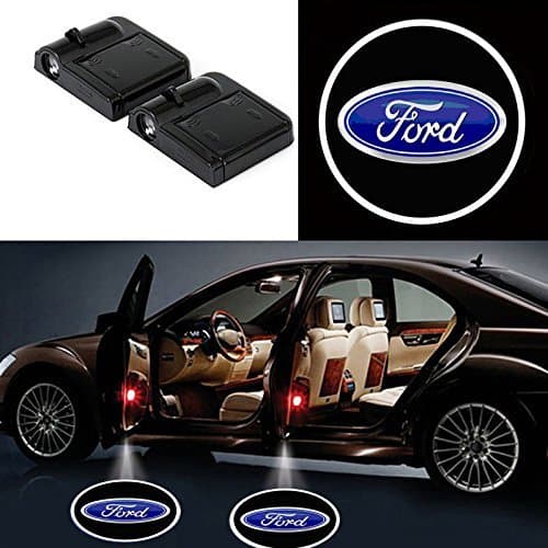 2Pcs Wireless Universal Car Projection LED Projector Door Shadow Light Welcome Light Laser Emblem Logo Lamps Kit No Drilling Required for Ford