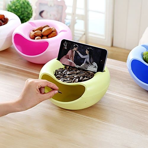 1pc Creative Melon Seeds Nut Bowl Table Candy Snacks Dry Fruit Holder Storage Box Plate Dish Tray With Mobile Phone Stents