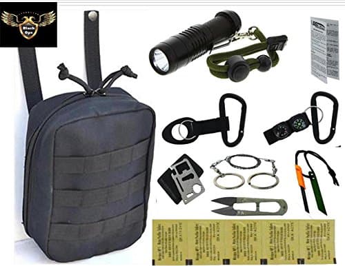 VAS BLACK OPS SURVIVAL PACK 3 W SURVIVAL FIRE STARTER, WHISTLE, SAW &amp; 11N1 SURVIVAL TOOL PLUS KATADYN MICROPUR WATER PURICATION TABLETS &amp; ON SALE W FREE BONUS