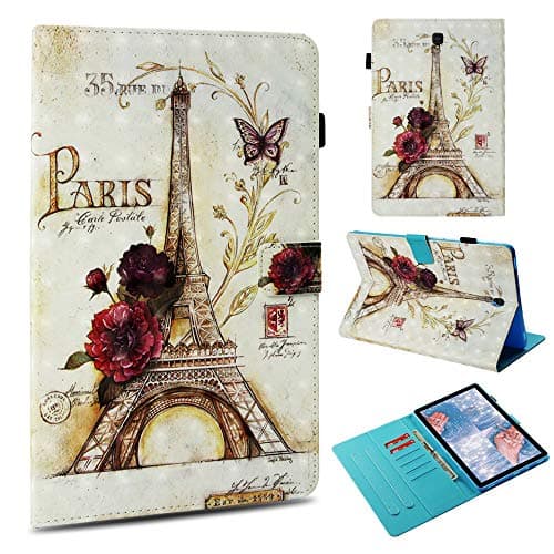 USTY Folio Case for Samsung Galaxy Tab S4 10.5 Inch 2018 (SM-T830/T835/T837) - Slim 3D Pattern Premium PU Leather Smart Folio Stand Magnetic Cover with Auto Wake/Sleep and Pen Holder, 35 Tower