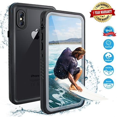 iPhone X Case, iPhone X Waterproof Case, iPhone X Shockproof Cases With Underwater Full Body Protective Cover Dustproof Snowproof Support Wireless Charging For iPhone X/iPhone 10 (Black/Gray)