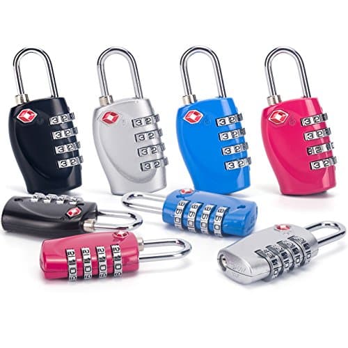 Combination Lock 4 Digit Padlock, TSA Approved Lock for School Gym Locker,Luggage Suitcase Baggage Locks,Filing Cabinets,Toolbox,Case, 2 Pack (Blue)