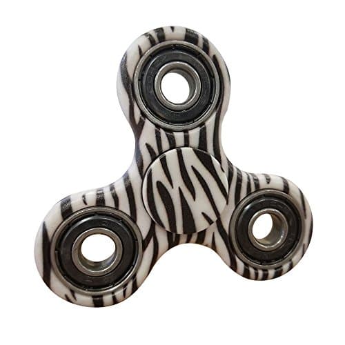 New Black & White Zebra Pattern Fidget Spinner for Stress Relief Focus Handheld Toy- ADHD Anxiety Boredom Reducer - 2 Minute Plus Spin Time!