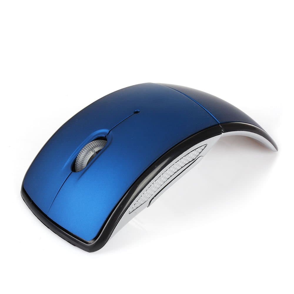 For Microsoft Laptop 2.4ghz Wireless Foldable Folding Arc Optical Mouse USB (Blue)