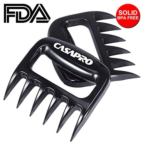 2Pack Meat Shredders Claws - With Solid Prongs, Easily Lift, Handle, Shred, and Cut Meats, Essential for BBQ, 1 Year Warranty By Casapro