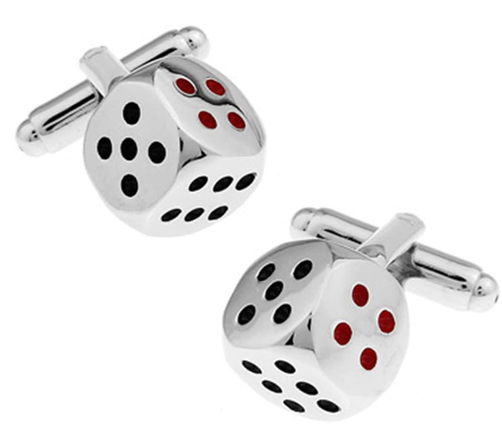 Silver Coloured Dice Cufflinks