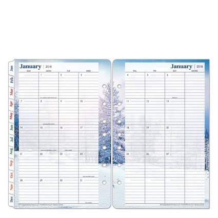 Classic Seasons Two Page Monthly Ring-bound Tabs - Jan 2018 - Dec 2018