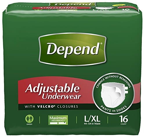 Depend Adjustable Underwear, Maximum Absorbency, Large/Extra Large, 64 count Unisex