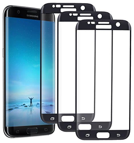 Woitech 3w011302  3-Pack Samsung Galaxy S7 Edge Screen Protector, 9H Hardness Tempered Glass Screen Film Scratch Resistant Bubble-free Screen Protector for Samsung S7 Edge, Black