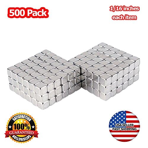 Square Cube Magnets Magnetic Tiny Holder Smallest (1/16") Universal Multi-Use (500 Pack)