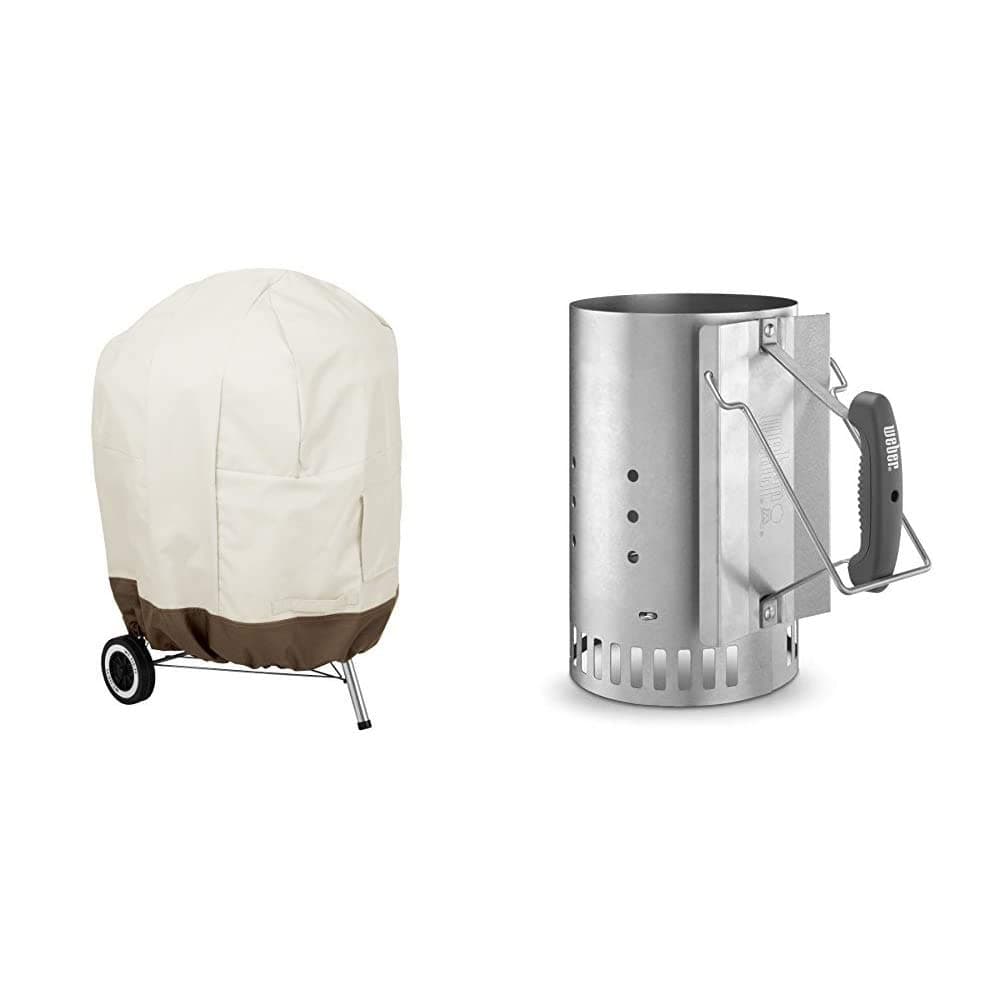Weber Chimney Starter & Amazon Basics Kettle Grill Cover