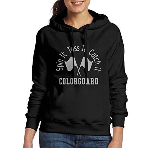 Color Guard Spin Toss Catch It Womens Chic Drawstring Long Sleeve Hooded Sweatshirt XL
