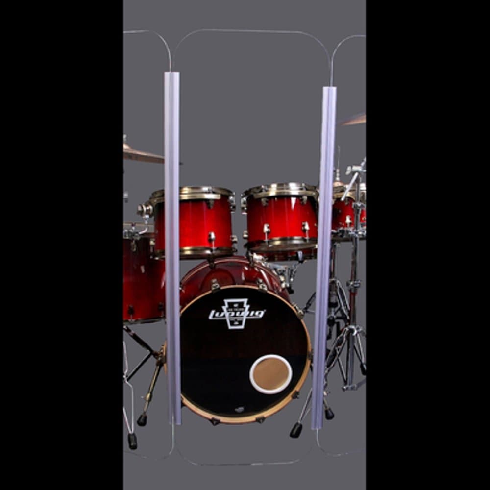 Acrylic Single Panel Only 1 Drum Shield Panel 2ft X 4ft with Chrome Metal Hinges