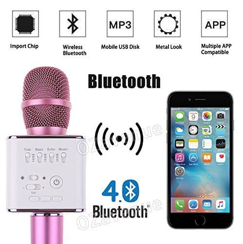 SKYSE Wireless Bluetooth Microphone Recording Condenser Handheld Microphone with Bluetooth Micgeek Q9 Speaker For All Android and iOS Devices (Colour May Vary-1pic)