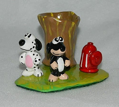 Two dogs and a fire hydrant pen holder