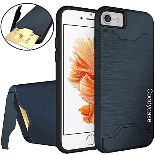 iPhone 7 Case,iPhone 7 Cases,iPhone 7 Cover,Coddycase Protective Card Slot Holder Hybrid Cover with Kickstand for iPhone 7 (2016)-Deep Blue