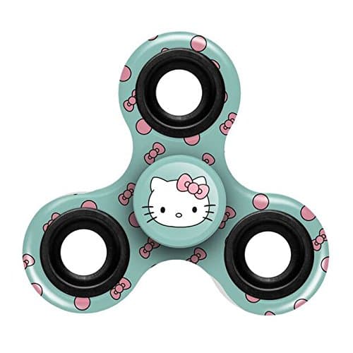 Hello Kitty Teal Pink Bows Fidget Spinner Smooth Hand Spinner Tri Fidget Spinning For EDC ADHD Focus Anxiety Stress Relief