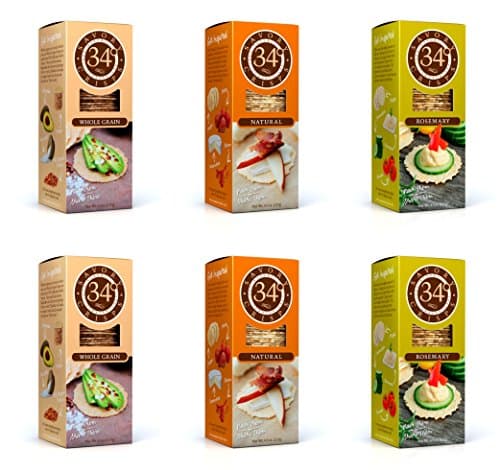 34 Degrees Cracker Variety Pack - 6 Assorted 4.5 Ounce Boxes - Whole Grain, Natural &amp; Rosemary