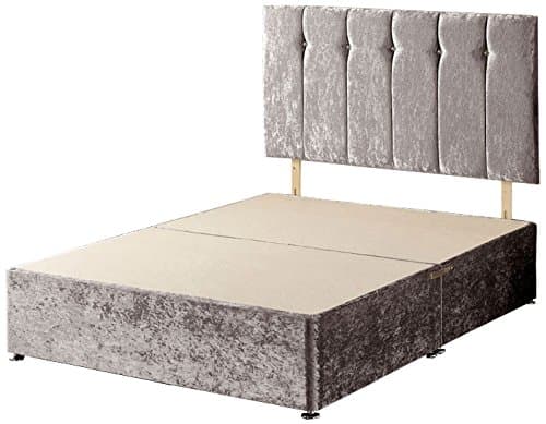 Somnior Beds Divan, velvet, Silver, Double