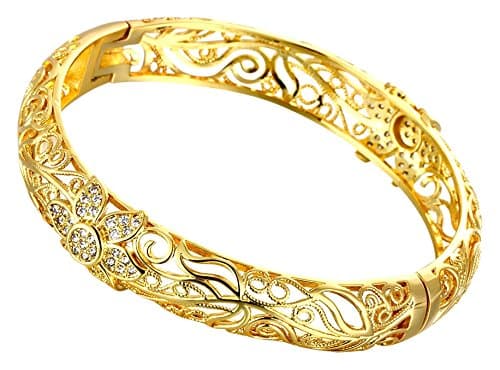 18K Rose Gold-Plated Creative Design Elegant Pattern Bangle Bracelets