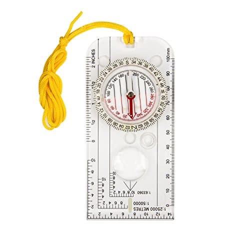 Compass Map Scale Ruler for Expedition Map reading, Outdoor Camping Hiking Cycling Scouts Military Compass