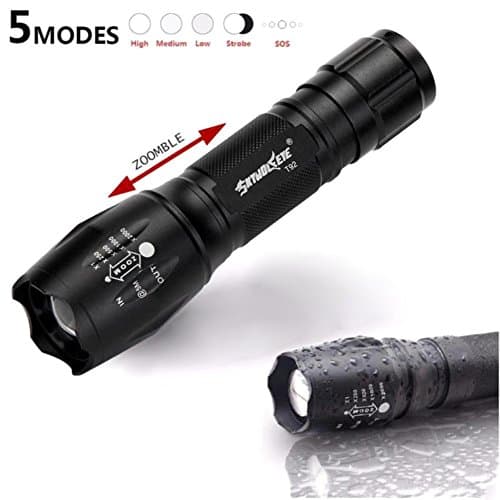 LED Rechargeable Torch,Openbeaty 18560 Adjustable Focus Flashlight With 5 Modes For Household,Outdoor Activities, Hiking, Night Fishing