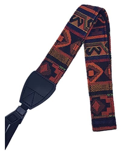 InnoDesktop Universal Camera Neck Shoulder Strap, Casual Vintage Neck Shoulder Camera Belt for All DSLR/SLR Camera Nikon/Canon/Sony/Olympus/Fujifilm/Pentax (Red Pattern Striped)