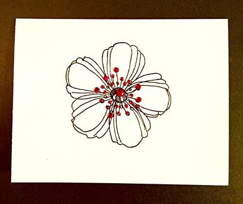 White Gloss Flower Greeting Card