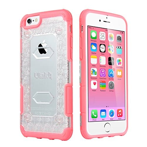 iPhone 6 Case, iPhone 6S Case, ULAK [Nutcandy] Slim Case Rugged Hybrid Case with Ultra Clear Back Panel Rubber Bumper [Corner Protection] Hard Cover for Apple iPhone 6 4.7", iPhone 6S 4.7" (Neo Red)