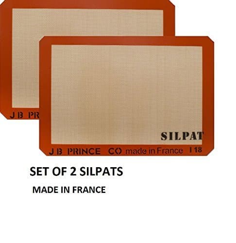 Silpat Premium Silicone Baking Mat, Half Sheet Size, 11-5/8" x 16-1/2" (Pack of 2) Non Stick