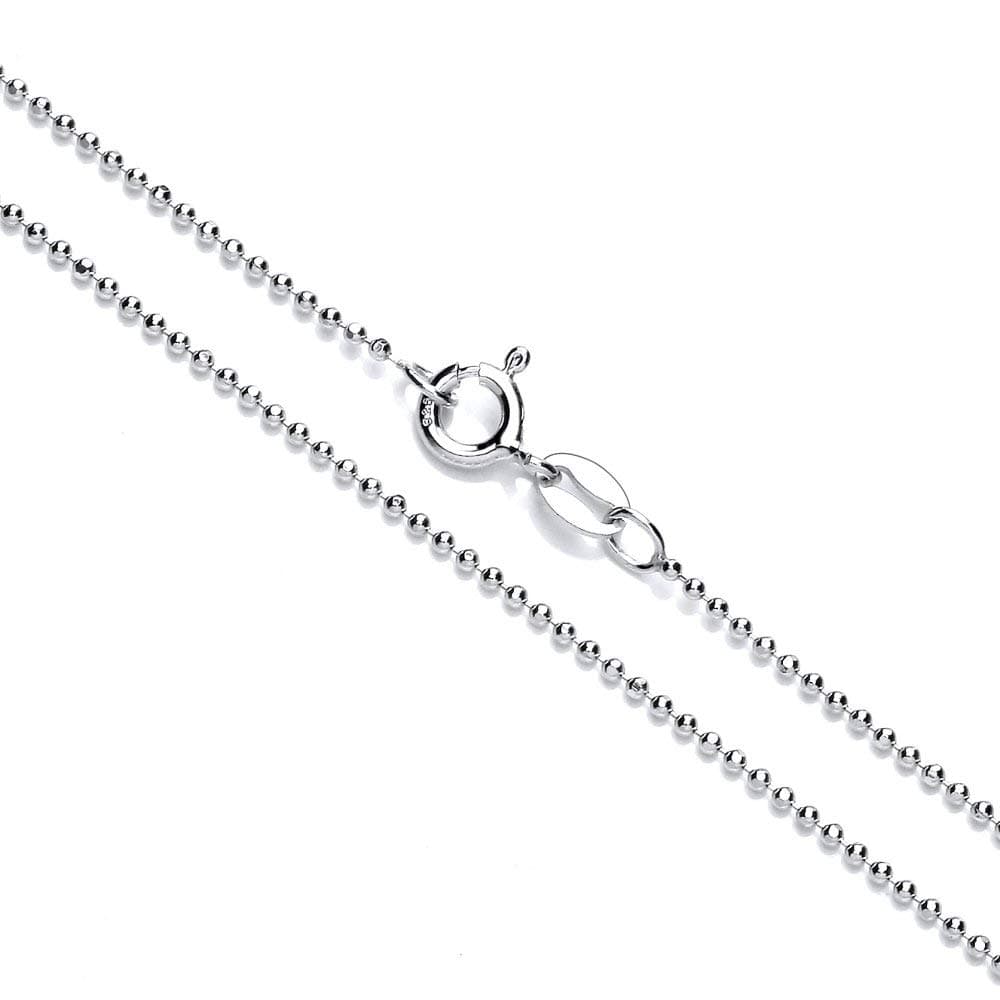 1mm thick solid sterling silver 925 Italian DIAMOND CUT BALL bead link style chain necklace chocker bracelet anklet with spring ring clasp - 6 8 10 12 14 16 18 20 22 24 26 28 30 32 34 36 38 40"