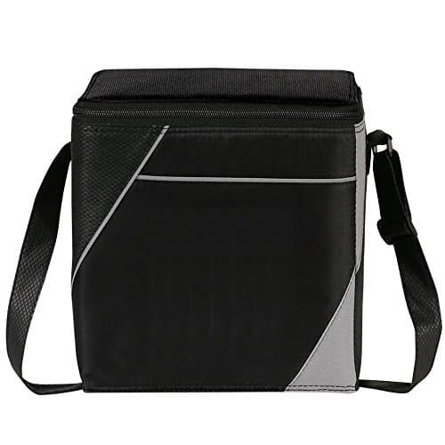 Eunichara IT 8 Pack Cooler Lunch Bag 210D PU Diamond Non Woven Polypropylene Insulated, heat-sealed PEVA Lining Reusable, Spot Clean/Air Dry - Black