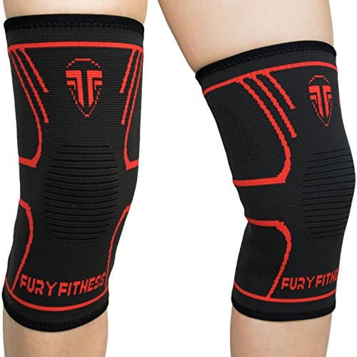 Knee Compression Sleeve for Active Men and Women 2-Pack, Soft Stabilizing Knee Brace Supports Ligaments Best while Running, Weightlifting, Yoga, Dance &amp; Sports Like Crossfit, Basketball &amp; Biking M