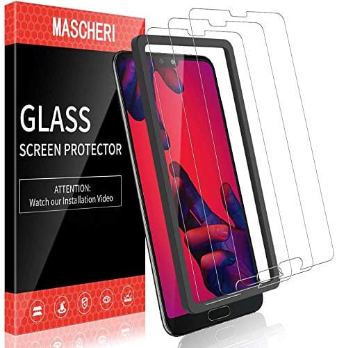 MASCHERI 3 Pack Screen Protector Compatible with Huawei P20 Pro Tempered Glass 9H Hardness Alignment Frame Easy Installation Screen protective Film Compatible with P20 Pro