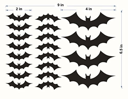 Schmidt Distribution Bat Decorations For Walls or Windows - 20 PVC Bat Decals