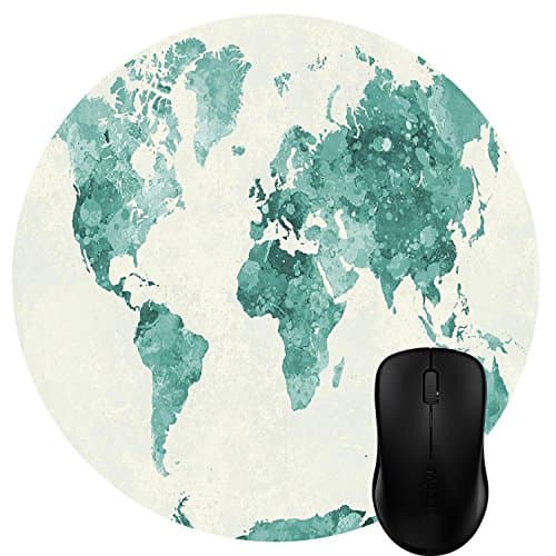 Luckcac Round Mouse Pad Customized Design, Abstract Vintage World Map Oil Painting Art
