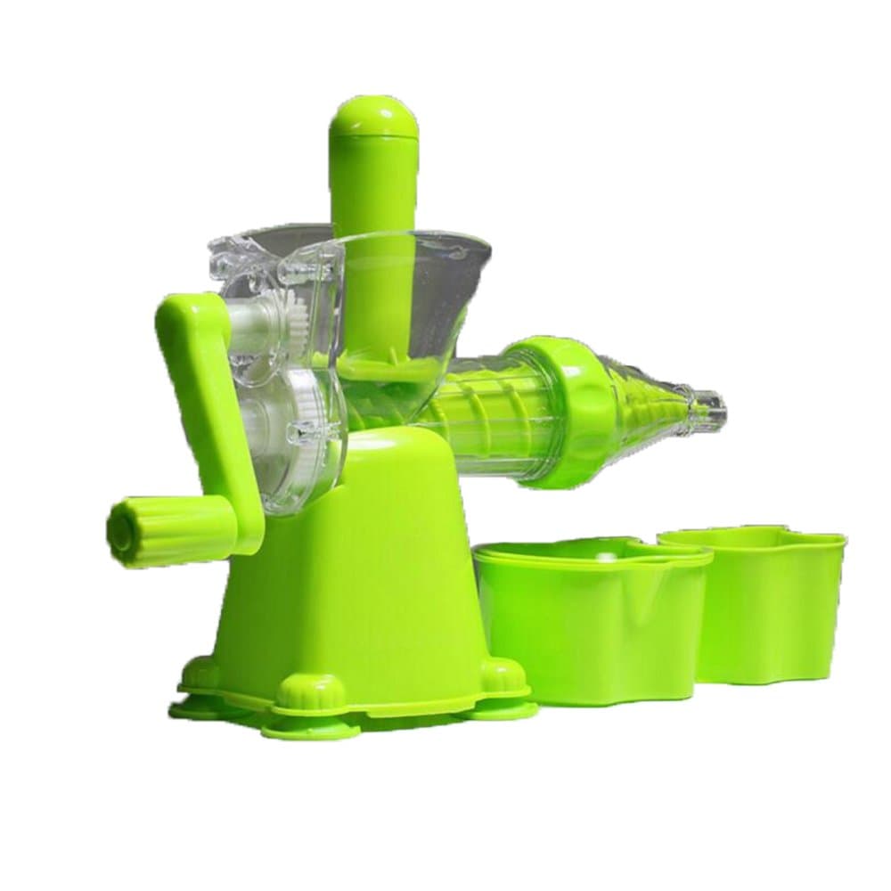 Manual Juicer, Multi Functional Slow Masticating Single Auger Assembled Manual Fruit Juicer Ideal for All Fruit Vegetable with Cup Green