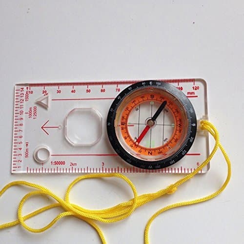 Bluewings(TM) Multi-function Baseplate Ruler Map Scale Compass Outdoor Camping Hiking Tools